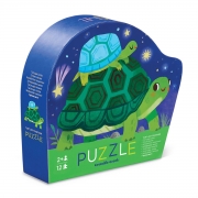 Crocodile Creek Mini Puzzel - Schildpad - 12 stukken (2j+) Puzzel met 12 stukken van gerecycleerd karton